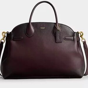 Coach Soft Empire Merlot Leather Handbag with Bag Charms